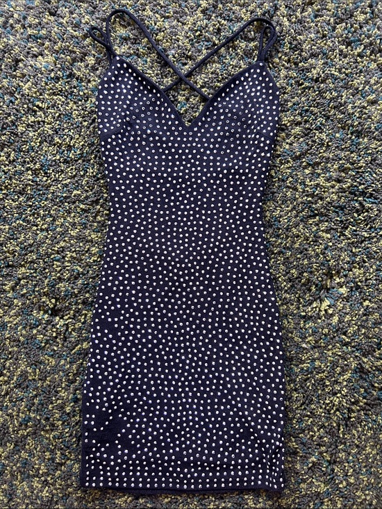 Vintage Dresses & Skirts - Vintage Symphony Rhinestoned Backless Minidress